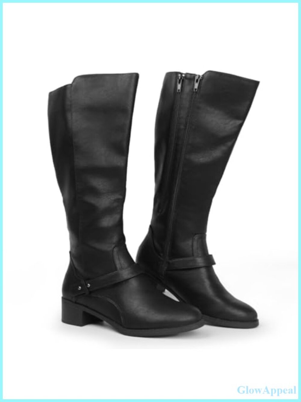 Wide Calf Double Zipper Knee High Riding Boots